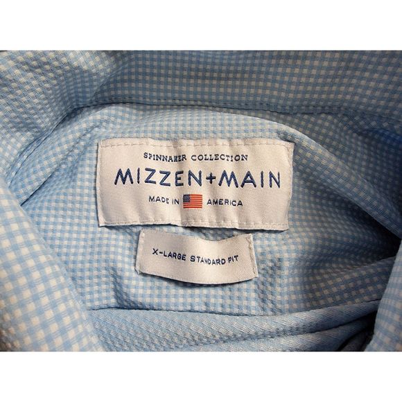 Mizzen+Main Spinnaker Men's Blue Long Sleeve Button Shirt - XL - Picture 5 of 7